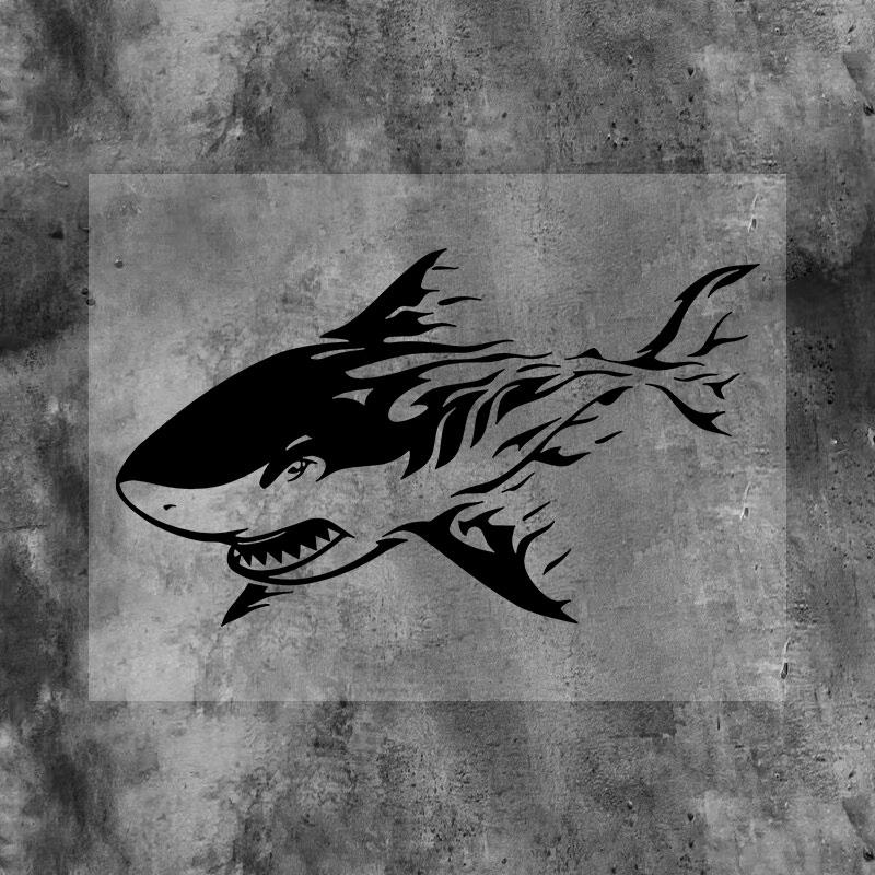 Shark Waterproof Vinyl Decal, Wear Resistant Sticker for Motorcycle Fairing Car Window Scooter