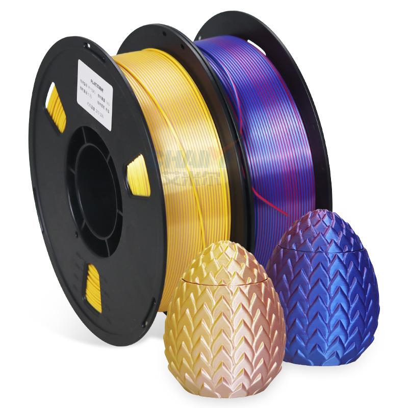 Silk Dual Color PLA Filament 1.75mm 3D Printer Bi-Color Filament 1kg (2.2lbs) PLA Silk 2 In 1 Colors PLA Filament