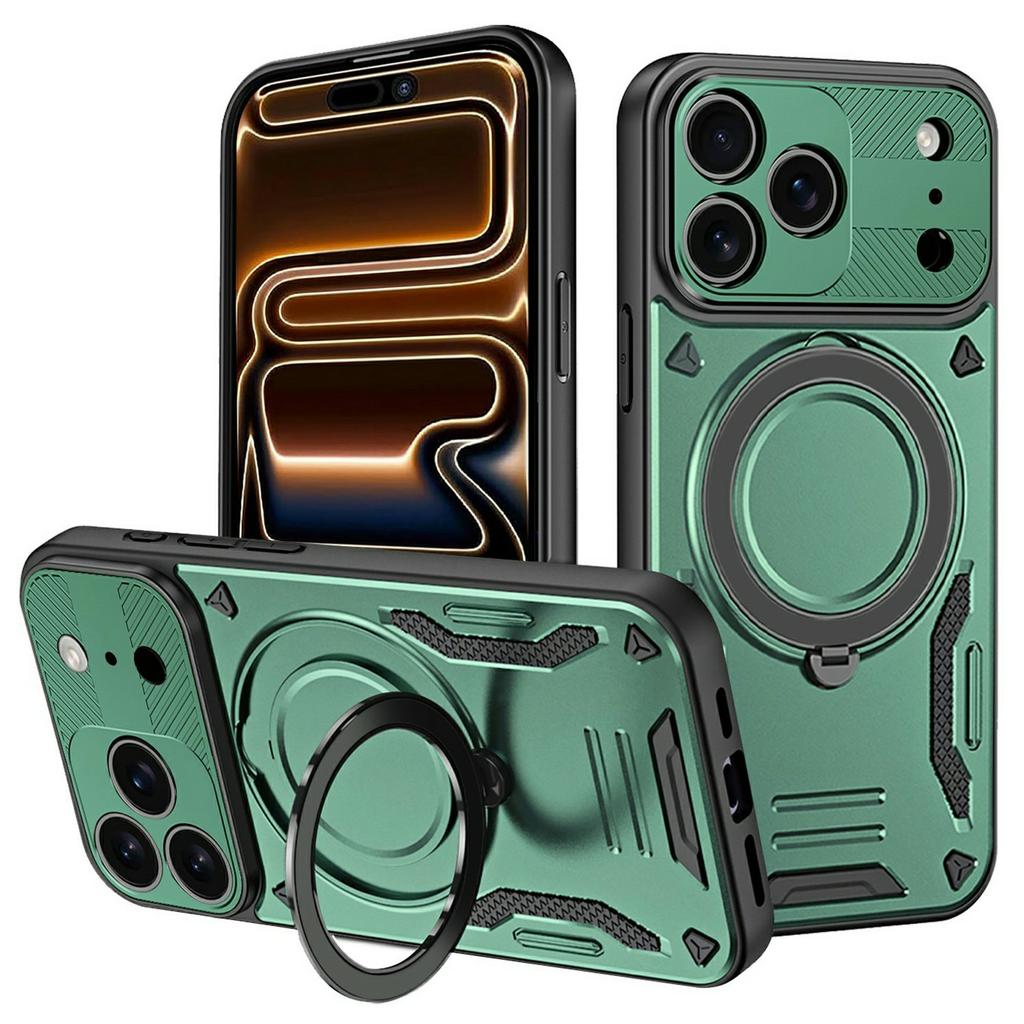 For iPhone 17 Pro Case Compatible with MagSafe Shockproof TPU + PC Phone Back Cover with Kickstand