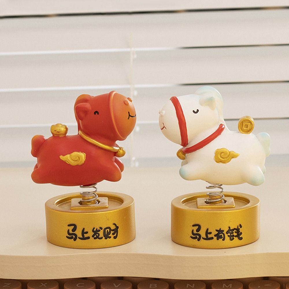 Creative Horse Mobile Phone Stand Year of The Horse Resin Cartoon Horse Statue  Desktop Display