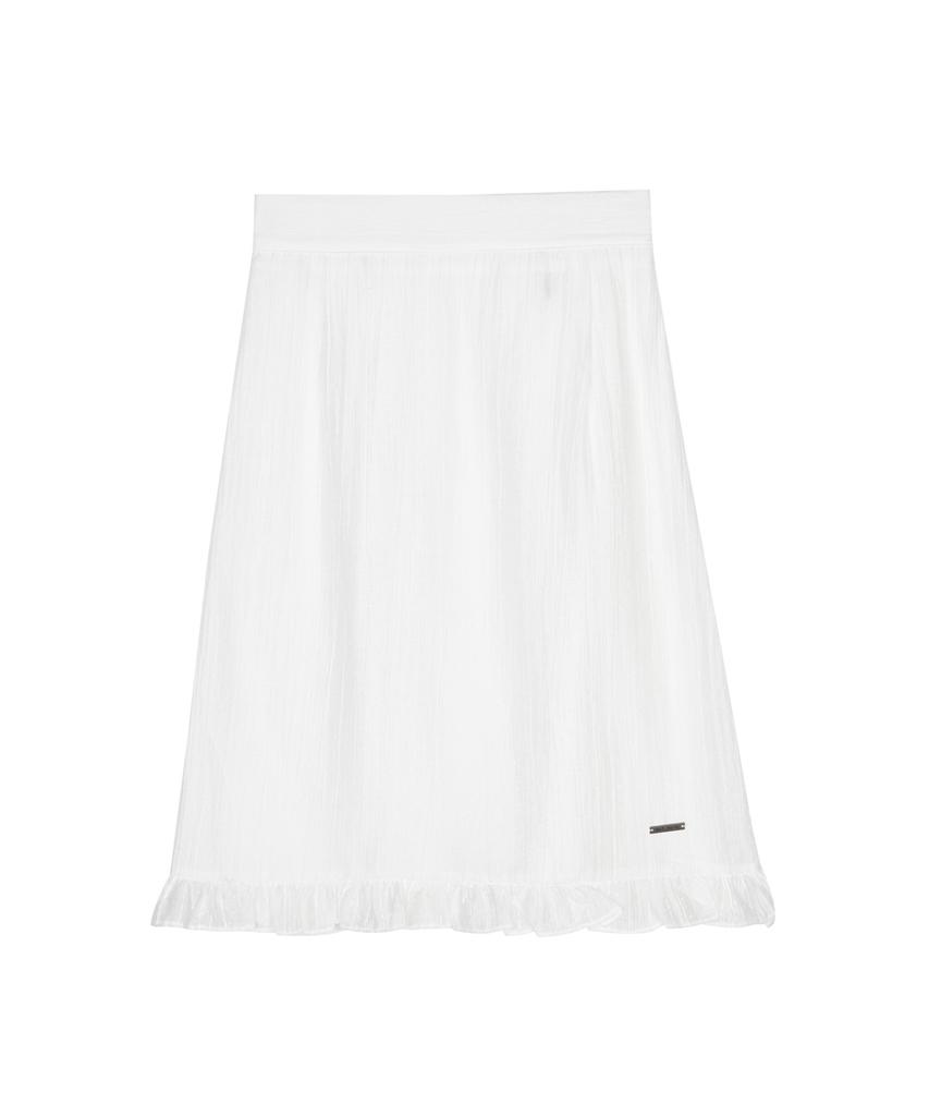 Nigaennikol Pin Stripe Flare Skirt_Ivory
