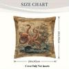 1Pc Octopus Kraken Attack Ship Pillow Cover, 18X18 Inch, Short Plush Decorative Cushion Case, Single-Sided Printing, Vintage Nau