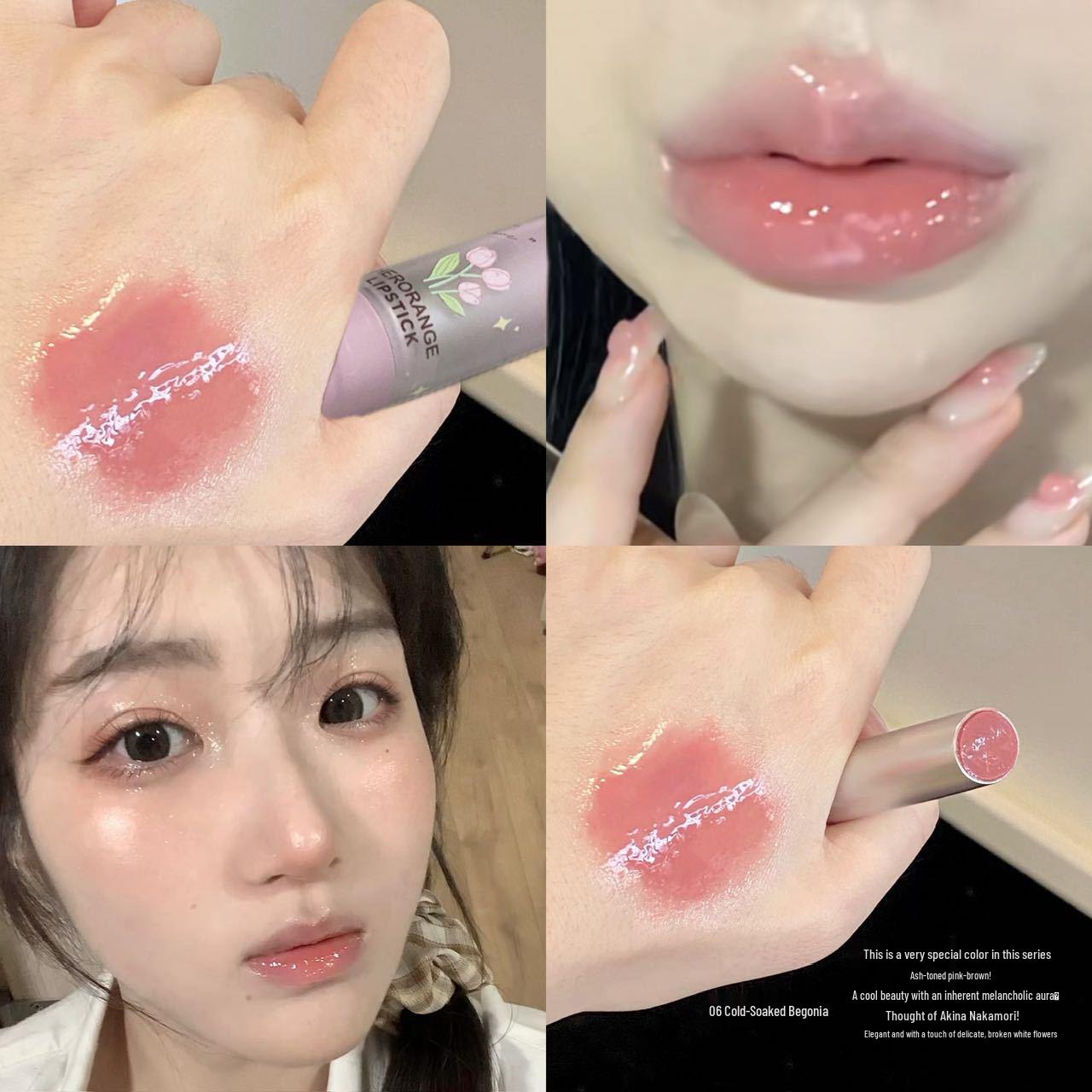 HERORANGE Water Glow Moisturizing Lipstick: Clear, Long-lasting, Non-transfer, Brightens Lips for Students and Parties. 3g