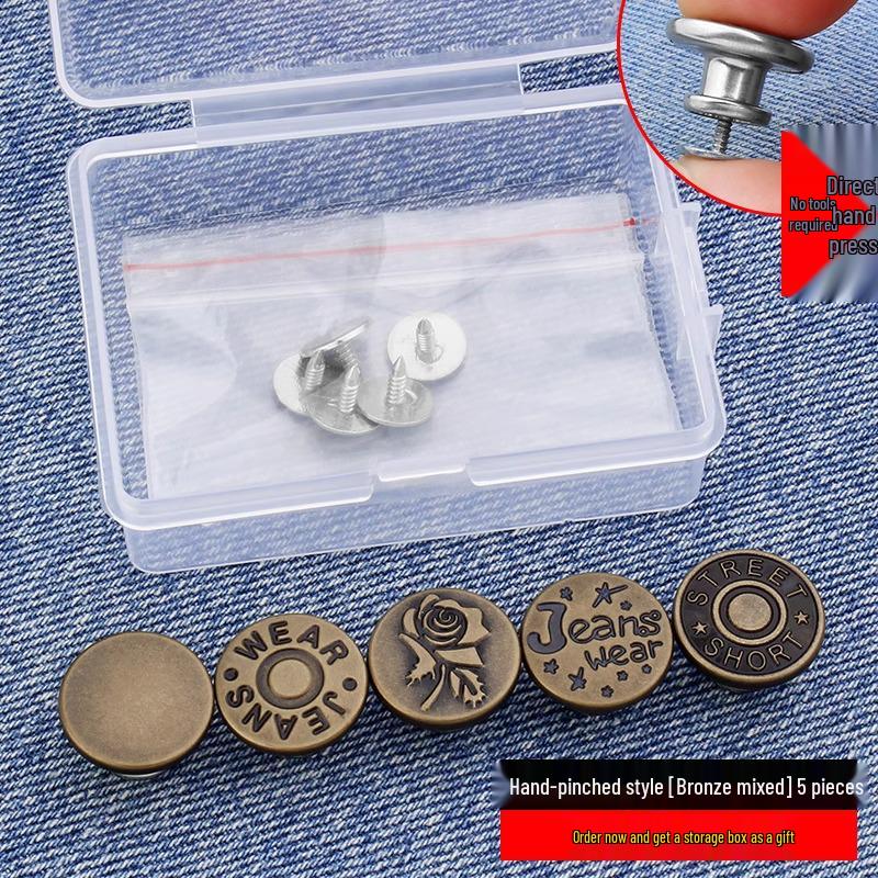 Elastic Belt Buckle Adjustment Button for Jeans - Waist Tightening Accessory