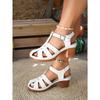 Fashion Roman Sandals Women Summer 2025 New Retro Baotou Woven Pig Cage Shoes Plus Size Women's Shoes 36-43