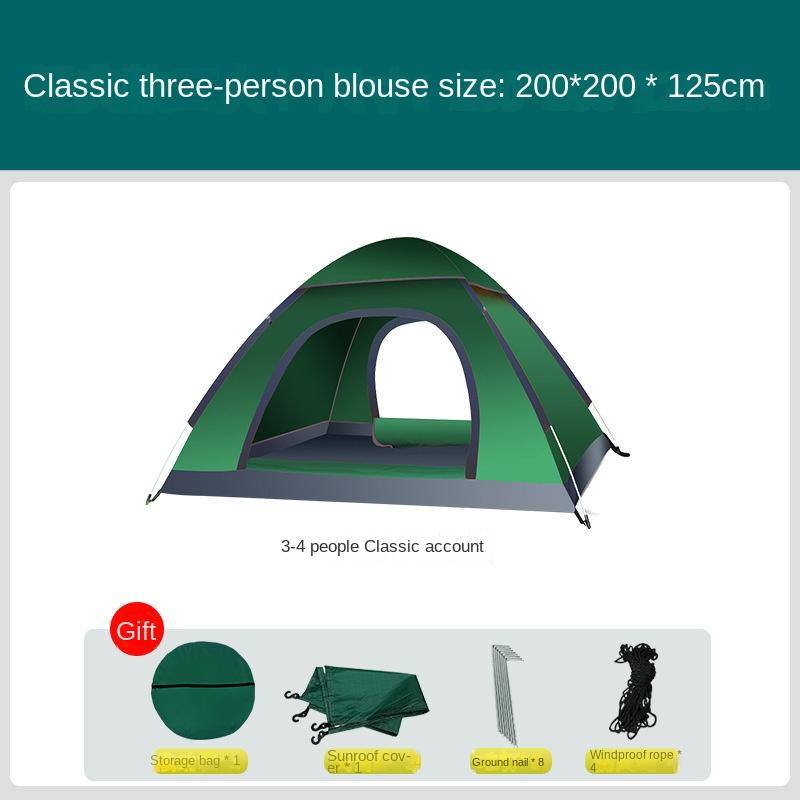 3-4 People Easy-to-Put-up Tent Automatic Camping Folding Outdoor Tent Rain-Proof Outdoor