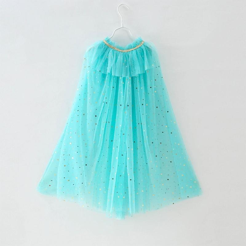 Colourful Princess Cape Cloaks for Little Girls Christmas Halloween Custome Cosplay Party Dress Shiny Sequin Shawl