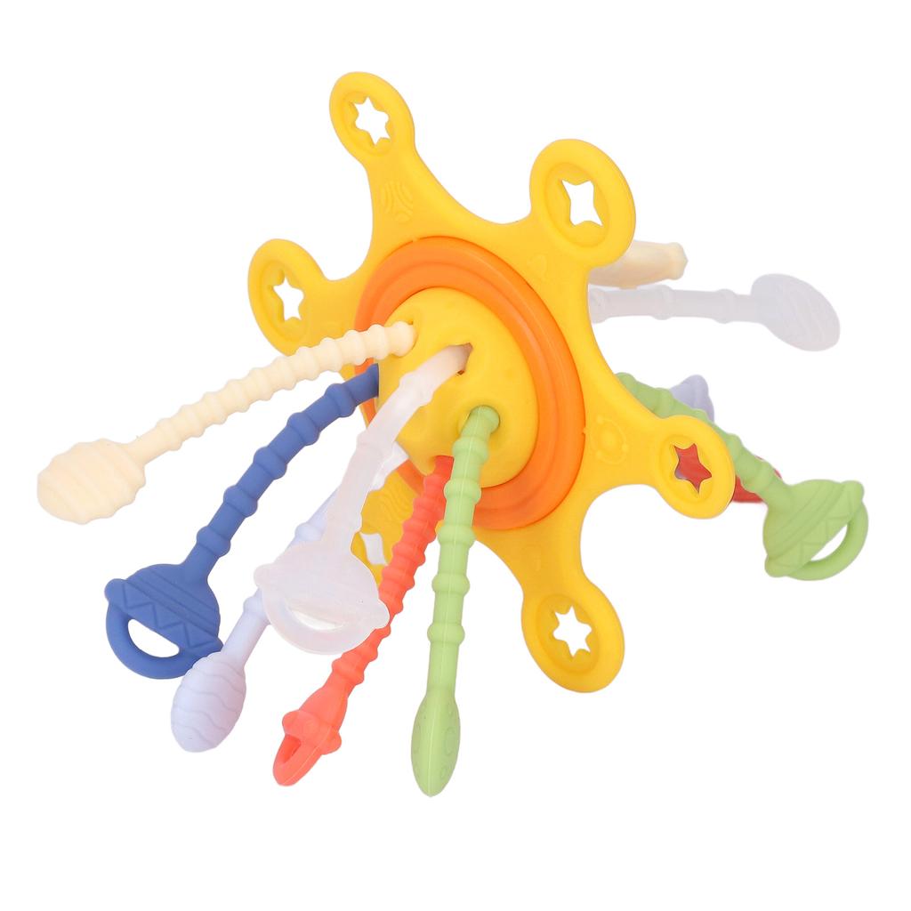 Baby Pull String Toy Brain Development Interactive Fine Motor Skill Colorful Silicone Pull String Se