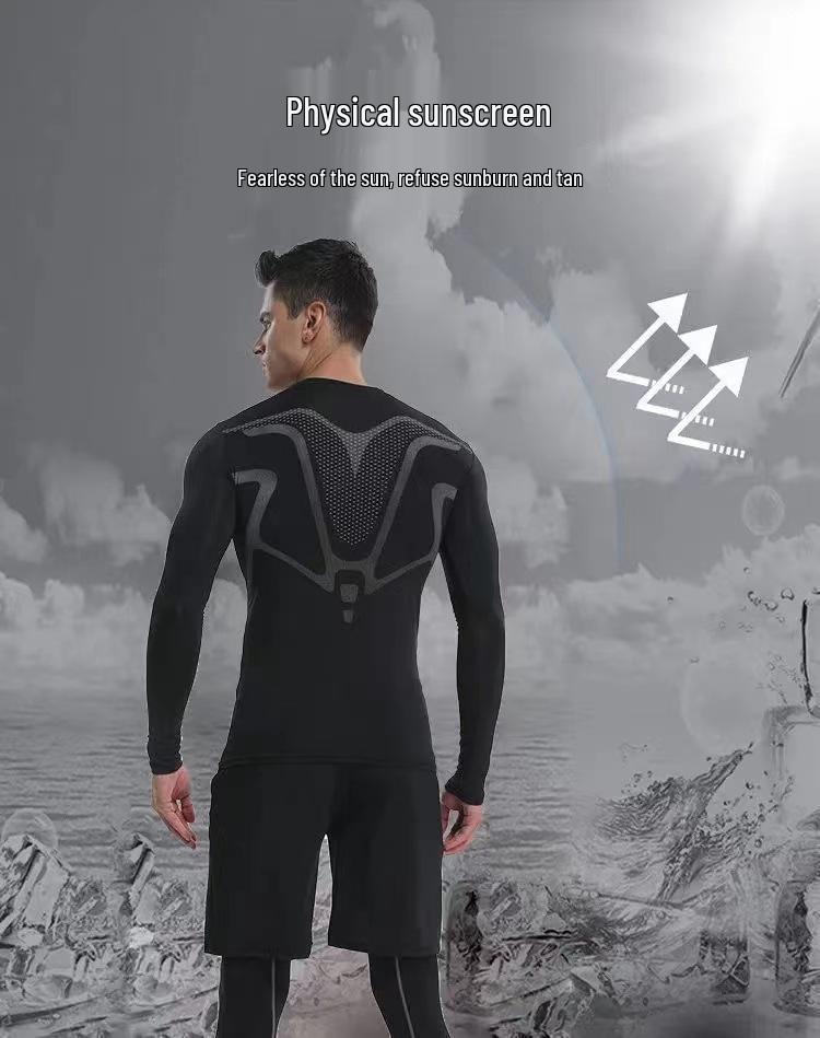 Men's Sci-Fi High Elasticity Quick-Dry Sports Set - Breathable, Tight Fit for Running & Basketball