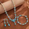 Elegant European and American Three-Piece Jewelry Set: Necklace, Earrings, Bracelet for Brides and Evening Gowns