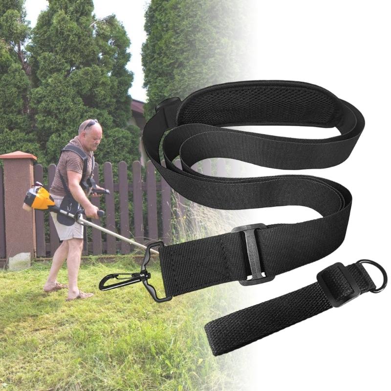 String Trimmer Shoulder Harness Adjustable Nylon Padded Carry Support for Lawn Trimming and Yard Maintenance, Fits Tool Shafts Under 3 Inches