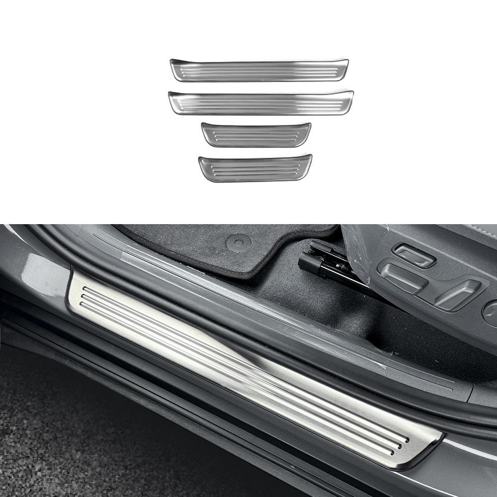 

4PCS Black Silver Stainless Steel Inner Door Sill Protectors Front Rear Sill Threshold Guards For Kia EV3 2026 2026 Accessories