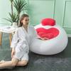 Uppblåsbar Stol Bekväm Stödjande Hjärtform Dekorativ Plyschstol för Sovrum Vardagsrum