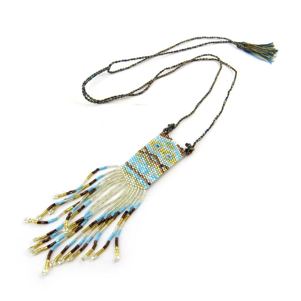 Les Trésors De Lily [N4618] - Collier Sautoir Créateur 'Altai' turquoise marron doré