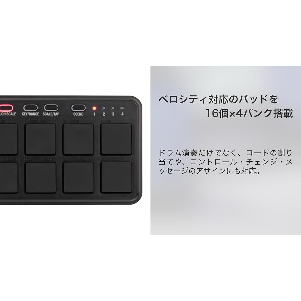 KORG Classic USB MIDI Controller, NanoPad2 BK, Black Velocity Compatible, 16 Pads, Music Producti...