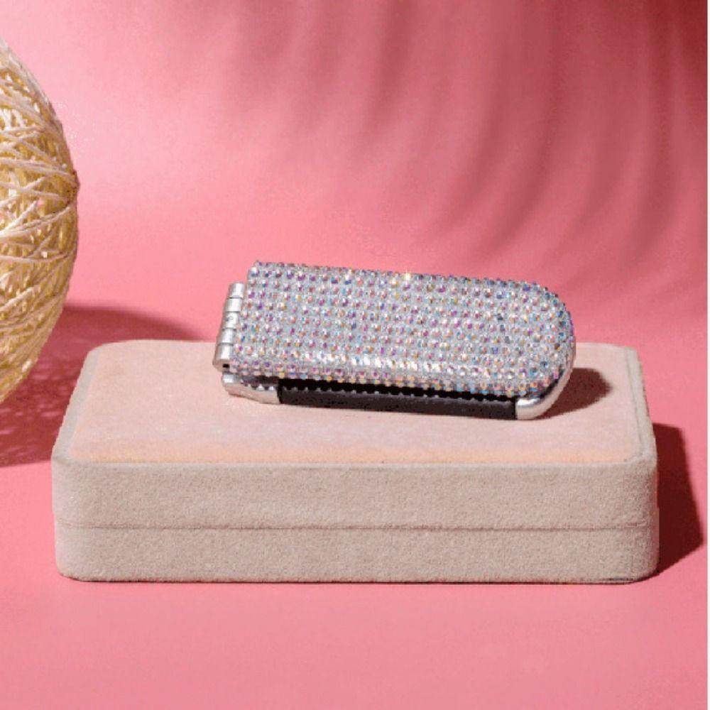 Portable BlingBling Comb Mirror 2 in 1 Air Cushion Comb Folding Hair Brush  Styling Tool