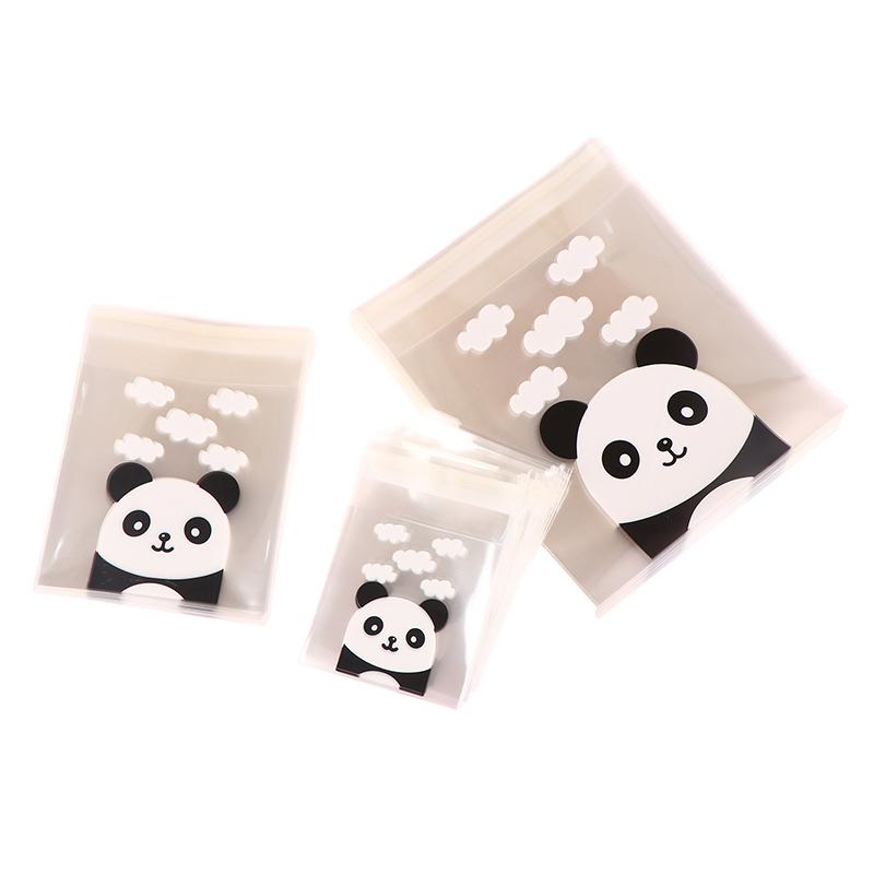 100Pcs/Pack Panda Decoration Self-Adhesive Cookies Bag Wedding Candy Bags