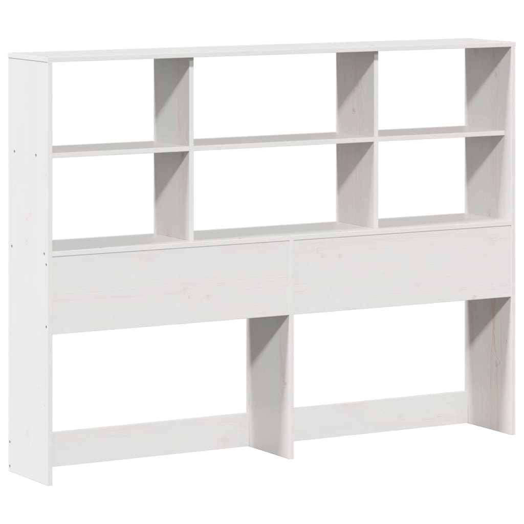 Solid Wood Bed with Shelf Without Mattress White 160x200 cm