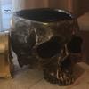 Unique Gothic Gifts Skull Planter, Resin Head Flower Pot, Halloween Candy Bowl, Spooky Beauty Store Display Props Decoration for Tabletop Home