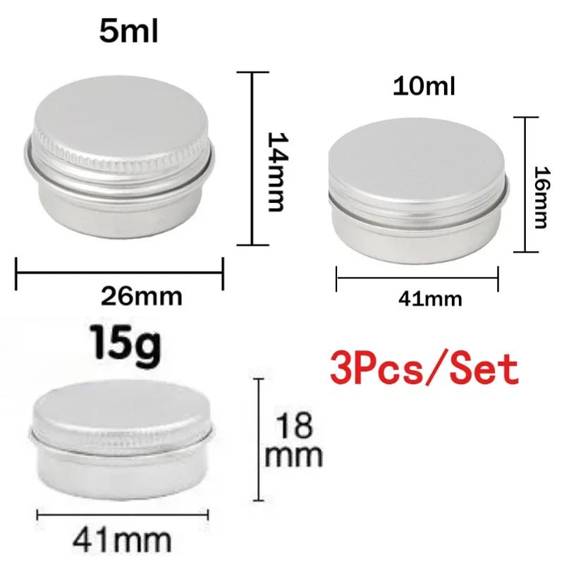5-100g Multi Specification Threaded Circular Aluminum Box Metal Sub Packaging Box Storage Boxs Sealed Wax Empty Can Cream Boxes