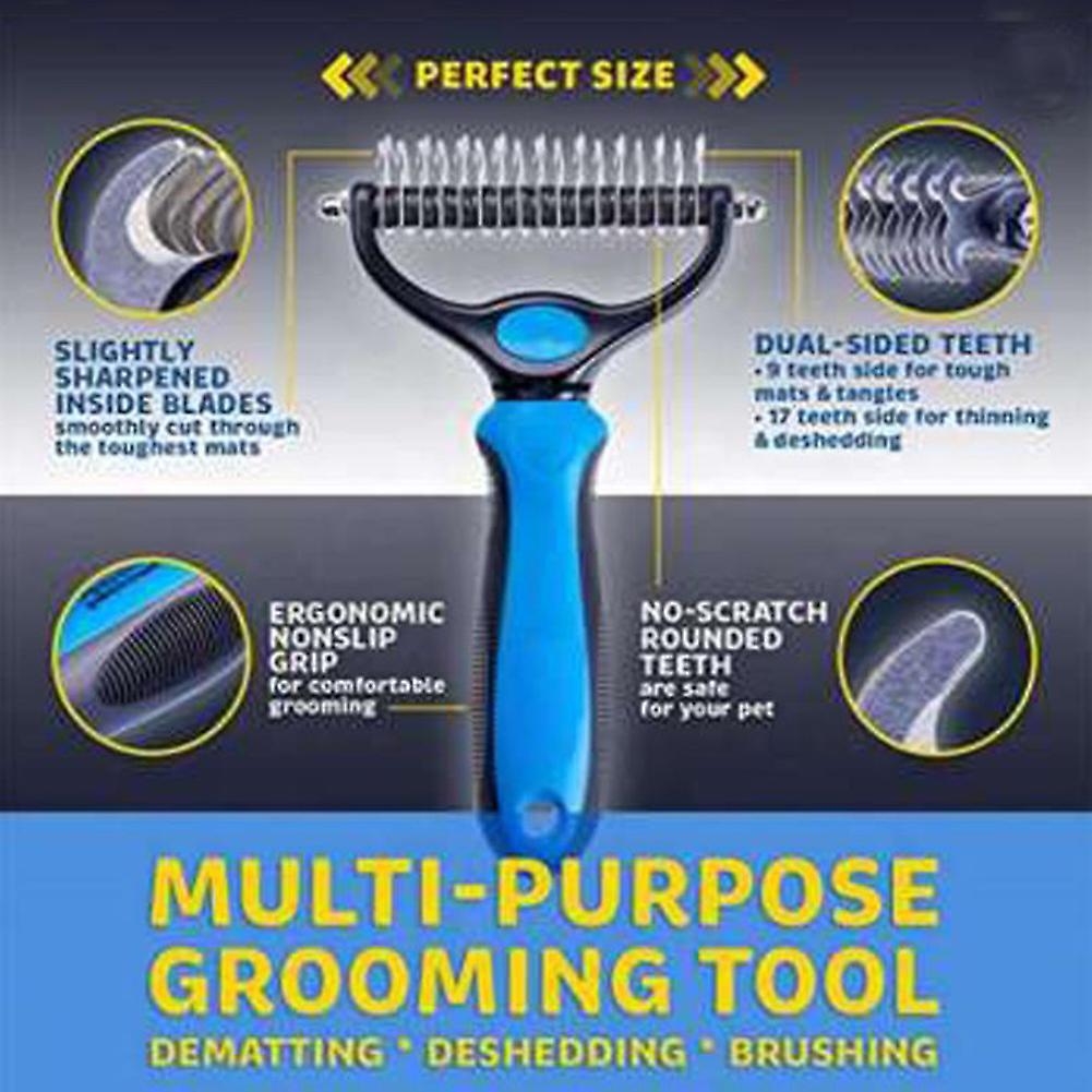 Pet Deshedding Comb Professional Pet Grooming Comb Multifunctional Pet Hair Removal Brush