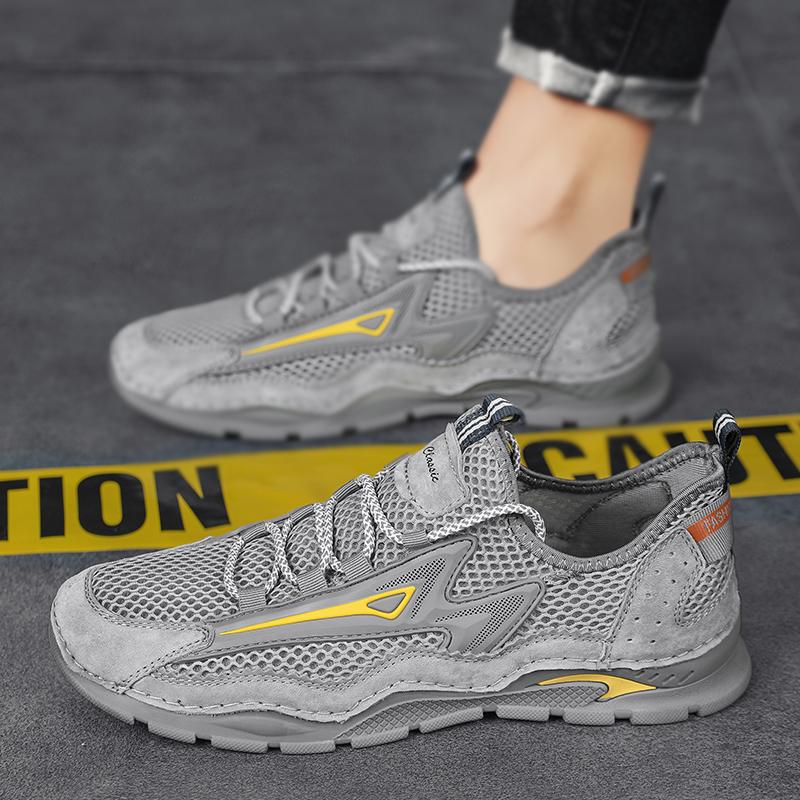 Fashion Outdoor Mesh Men Sneakers Slip On Men Loafers Breathable Summer Casual Shoes For Men Lightweight Camping Hiking Shoes