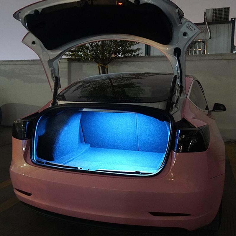 SEAMETAL LED Bagasjeromslys for Tesla Model 3/S Supersterkt Atmosfærelys Modifikasjon Dekorativt LED Ekstralys Interiørtilbehør