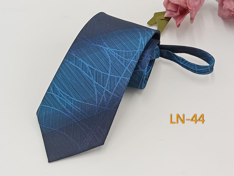 Men's Professional Striped Jacquard Zipper Tie, 7cm