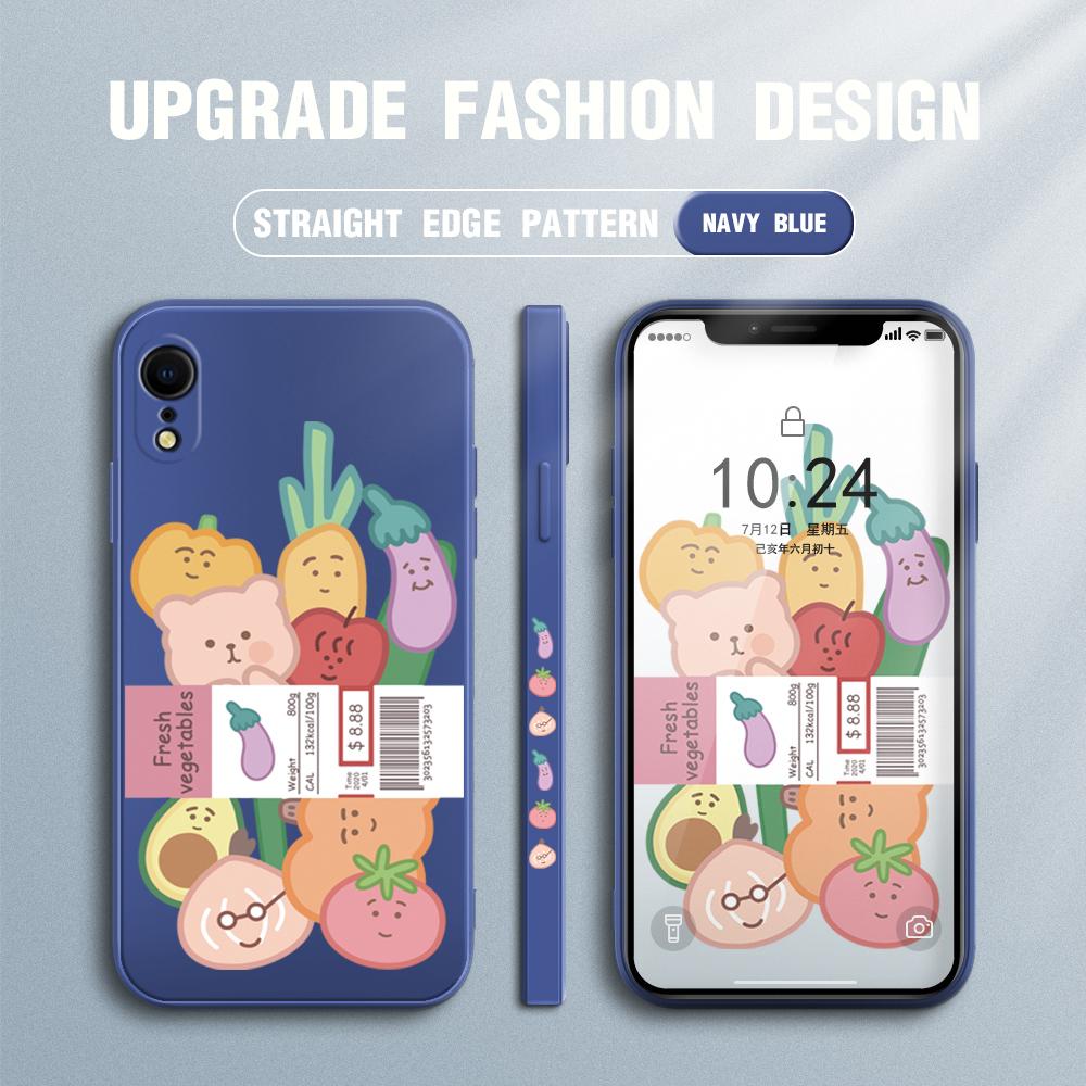 Cartoon Vegetables Phone Case for Redmi Xiaomi POCO Note 10 Pro 9 9A 9T 10C 8 7 11 Lite 5G X3 M3 Square Edge Soft Full Camera Protect Cover Cases