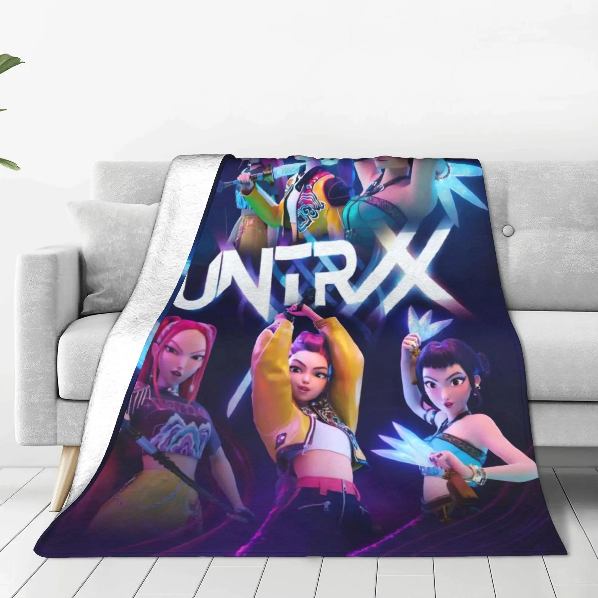 

kpop Мисливці на демонів Huntrix & Saja Boys Ковдра Супер тепла Зручна Плюшева Накидка Дитячий Домашній Декор Фланель Покривало на ліжко 28x40in(70x100cm)