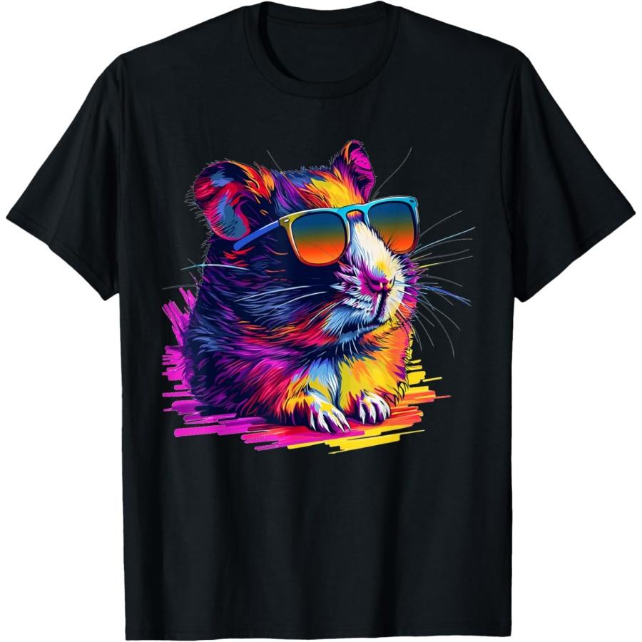 Cool looking hamster with multicolor sunglasses outfit T-Shirt S
