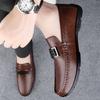 Fashion Advanced Texture Lightweight Genuine Leather Men's Formal Leather Shoes Handmade Soft Comfortable Non-slip Casual Men Bean Shoes