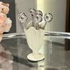 6Pcs Light Luxury Fruit Forks Set Stainless Steel Fruit Picks Storage Jar Set  For Tasting Salad