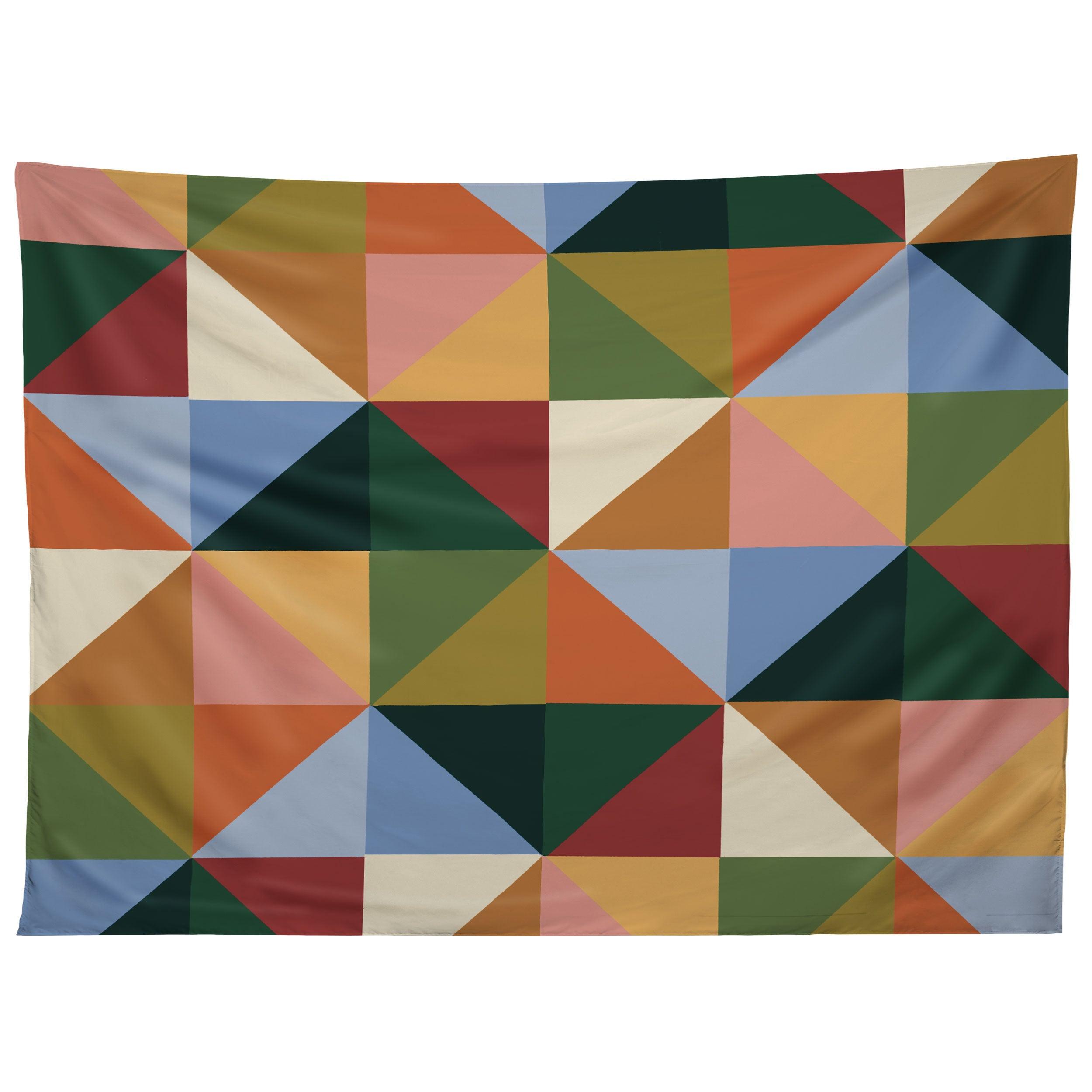 WARM TRIANGLES tapestry 75x100