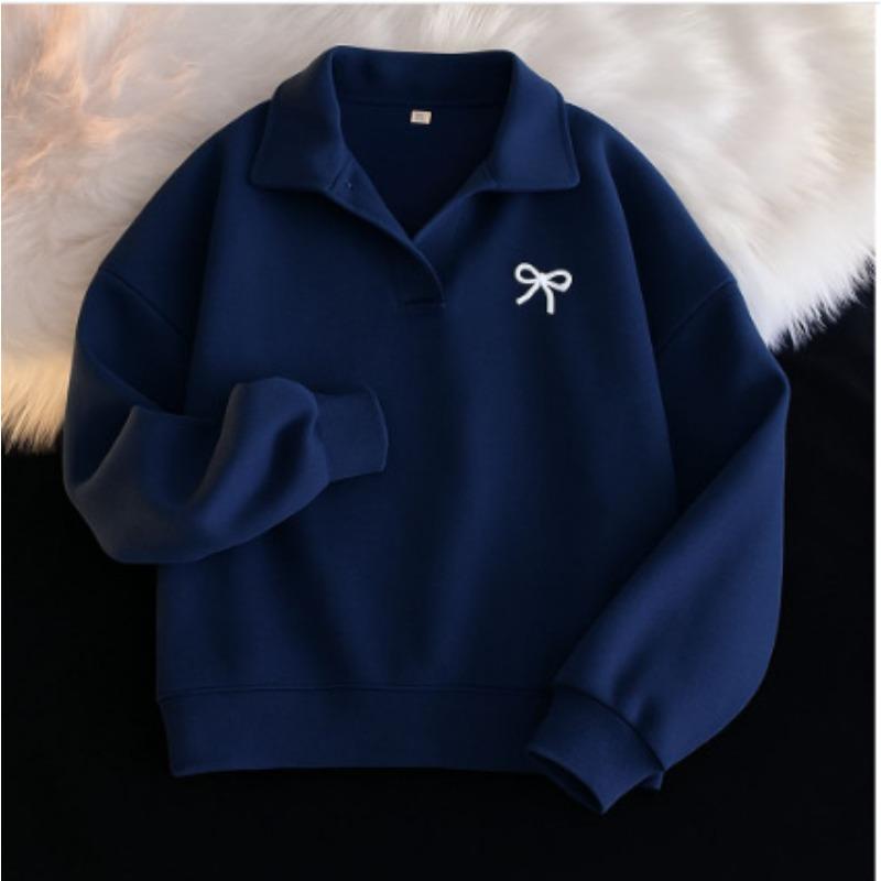 

Ветрозащитный свитер из смесовой ткани с вышивкой на горловине, женский осенний, большого размера, свободный, универсальный, тонкий топ-куртка XL тёмно-синий