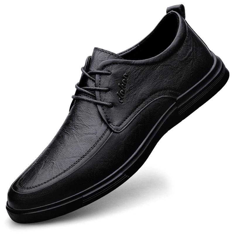 

Handmade Men Leather Oxford Shoes High Quality Durable Cowhide Rubber Sole for Daily Wear Retro Style Casual Footwear Size 37-46 38 чёрный