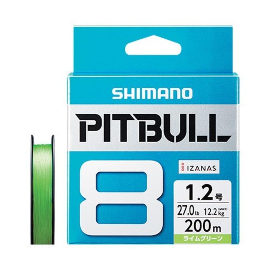 SHIMANO Pitbull PE Line, 8-Strand Braid, 200m, 1.2, Lime Green, 27.0lb, PL-M68R Fishing Line