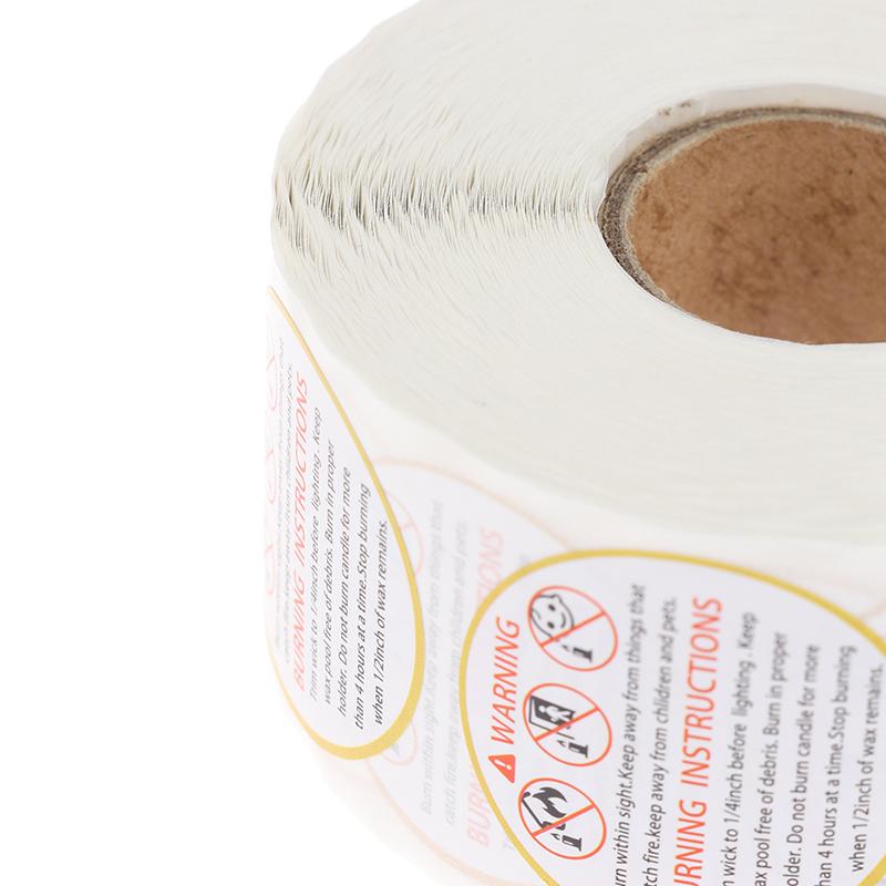 500Pcs Candle Warning Label Candle Jar Container Stickers Melting Safety Label