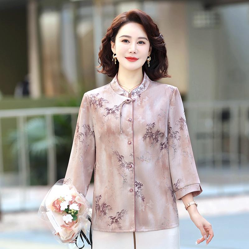 

Summer Tops & Seven-Sleeve Shirts for Middle-Aged & Elderly Women: Stylish & Lightweight 3XL (recommended for 60-67.5 kg)