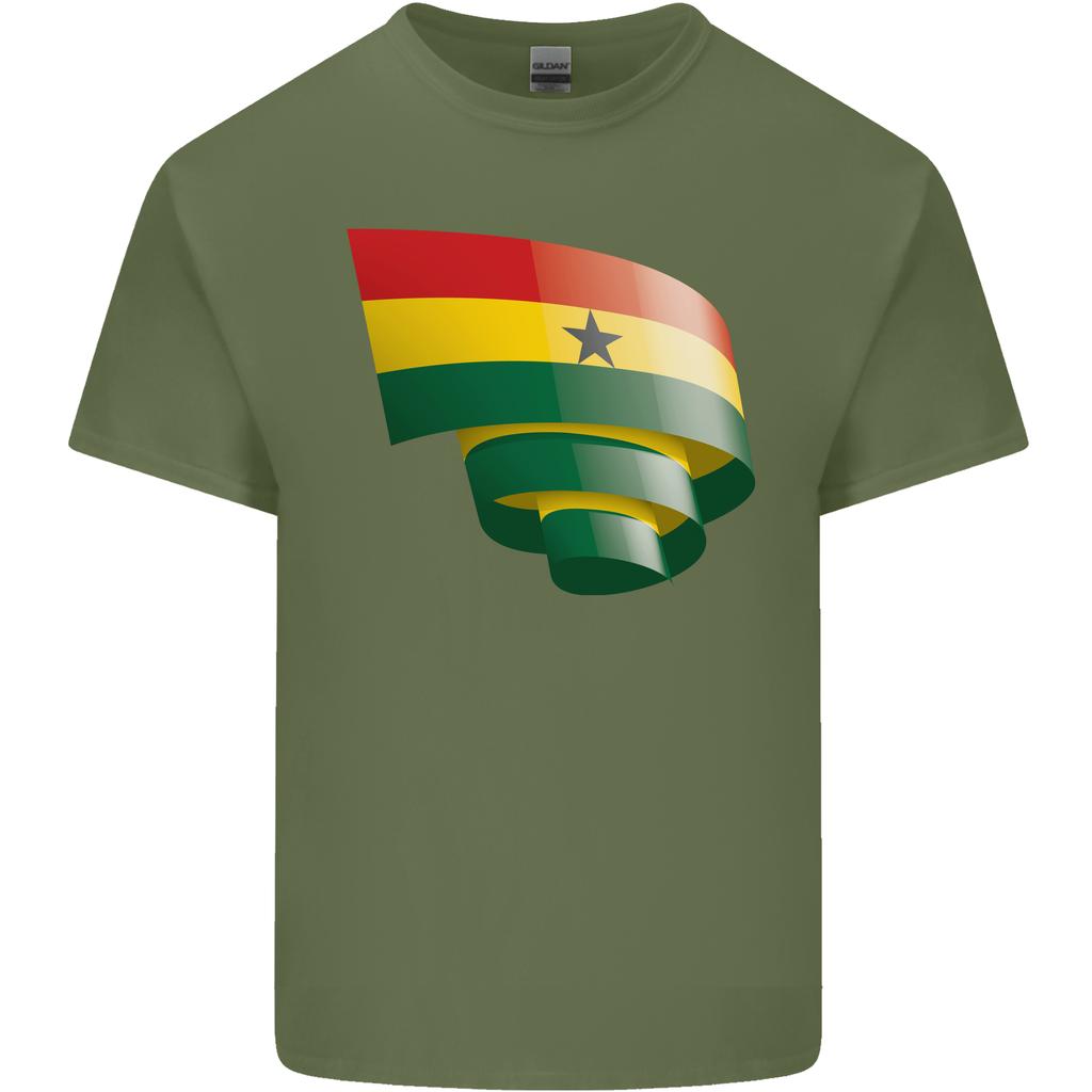 Curled Ghana Flag Ghanaian Day Football Unisexs Light Cotton TShirt