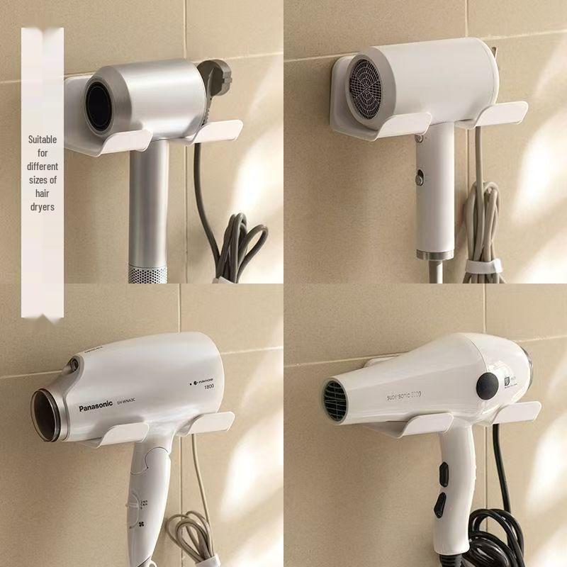Universal No-Punch Hair Dryer Storage Rack for Bathroom
