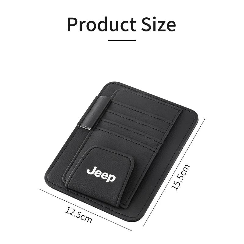 CNC1 Universal Leather Eyeglasses Mount Sunshade Storage Folder Car Interior Decoration Items for Jeep Compass Wrangler Grand Cheroke