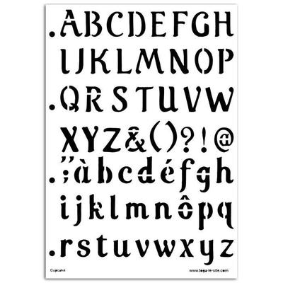 MAHÉ Cupcake Lettering Stencil 21x30 Cm