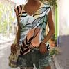 Summer Flower Art 3D Print Tank Tops Women Streetwear Fashion Oversized V-Neck Vest Off Shoulder Sleeveless Woman Camisole