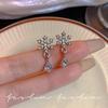 Korean-Style Diamond Tassel Bow Earrings - High-End Luxury Statement Jewelry