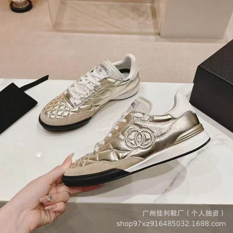 

High quality cowhide sneakers diamond leather casual lace-up versatile comfortable casual shoes women 41
