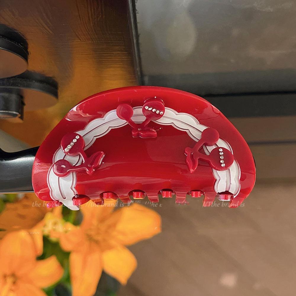 Acetate Acetic Acid Hair Claw Korean Style Geometry Hair Crab Clip Cherry Shark Clip  Headwear
