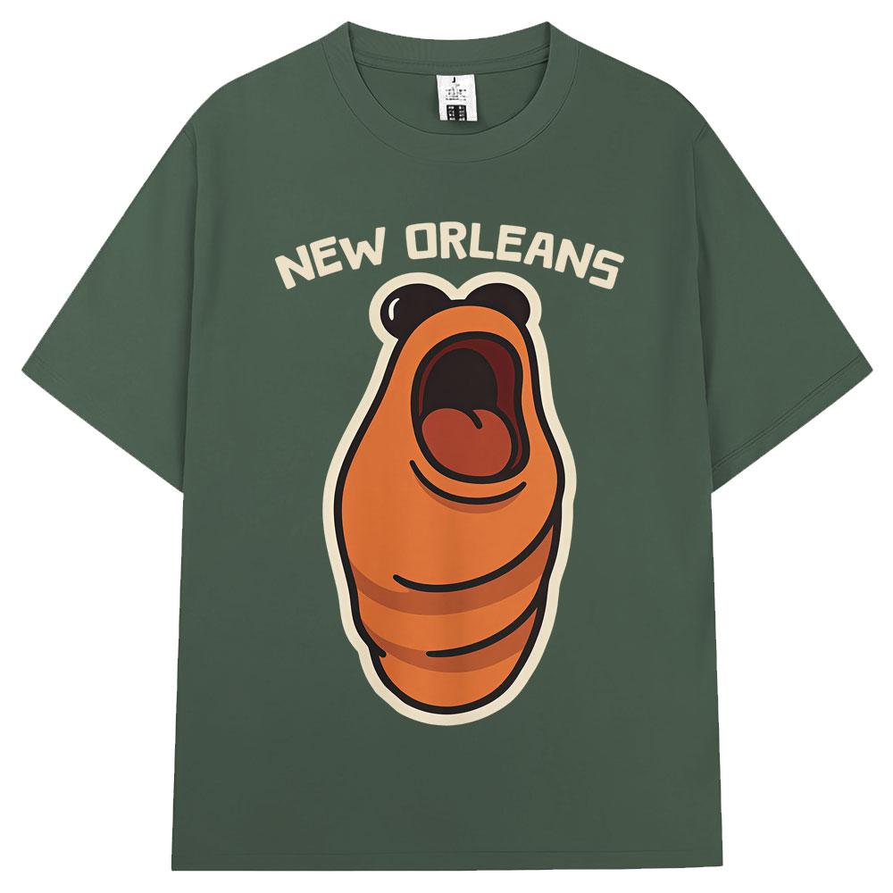 Funny Marcus The Worm New Orleans Meme Tshirt Men Women Humor Popular Short Sleeve Oversized Cotton Casual T Shirts Streetwear