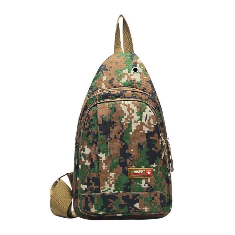 Camouflage Brusttasche Herren Umhängetasche Freizeit Sport Kleiner Rucksack Kopfhörerloch Herrentasche Crossbody Herrentasche
