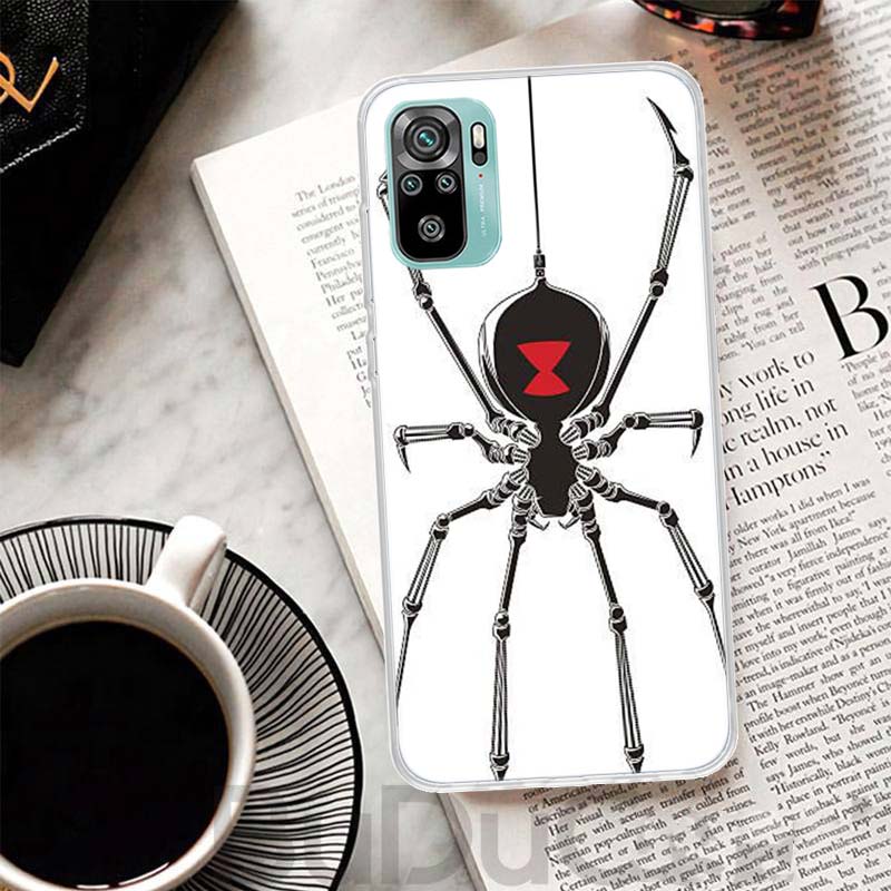 Black Widow Spider Insect Cover For Xiaomi Redmi Note 10 9S 9 8T 8 Pro 7 5 Mi 9T 10T 11T 12T 11 12 Lite 12X A3 A2 A1 Print Coque